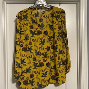 LOFT Mustard Floral Blouse sz 20